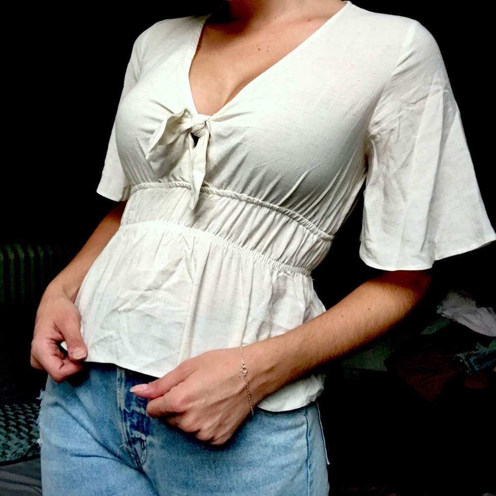 Primark Linen Tie-Front Blouse